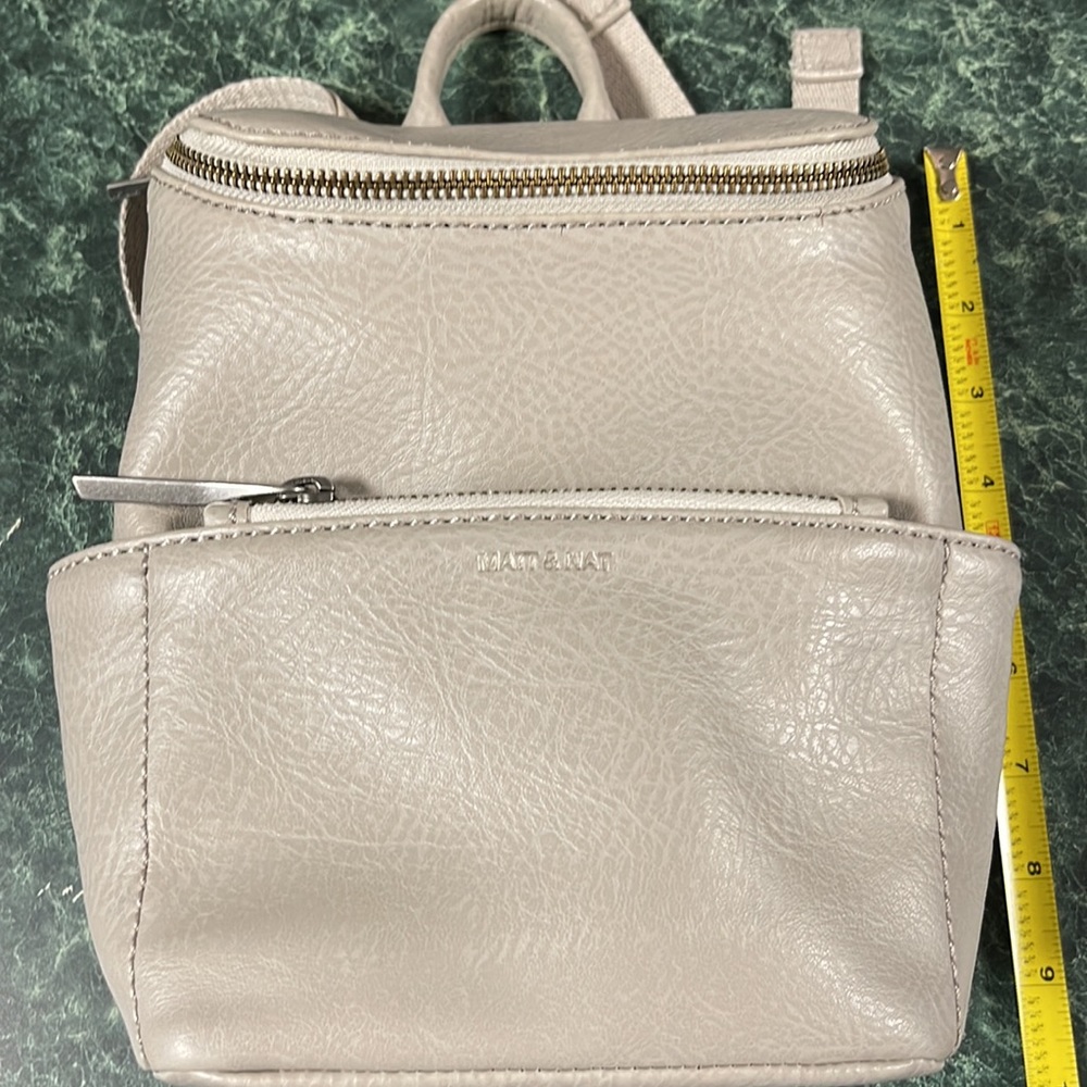 Matt & Nat vegan leather mini gray beige backpack - Picture 14 of 16